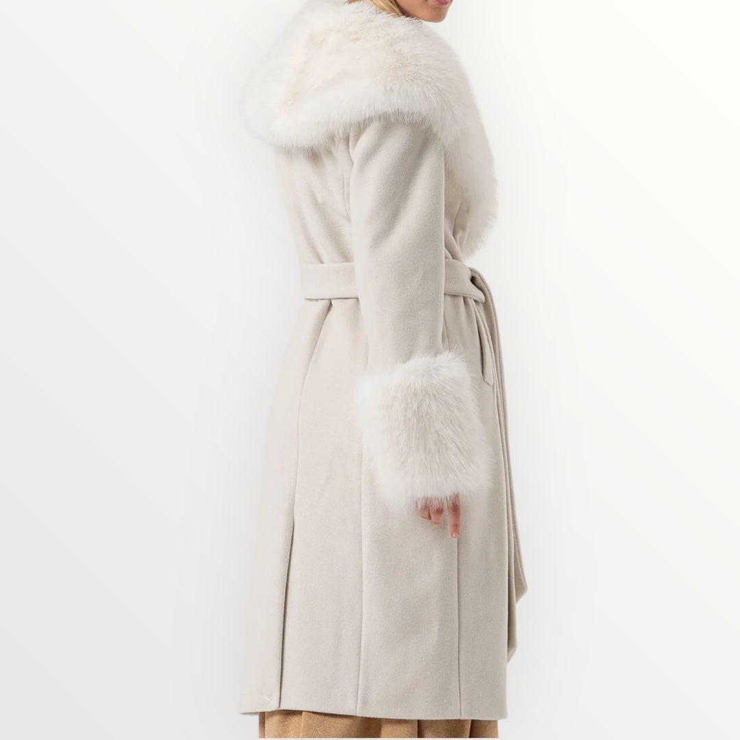 FRACOMINA - CAPPOTTO CON INSERTI DI PELLICCIA