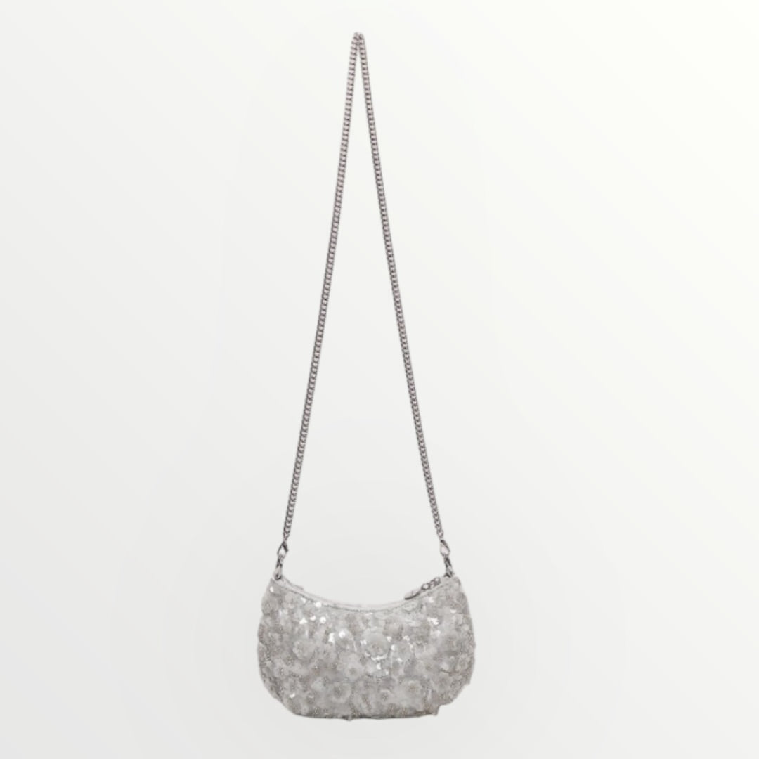 MIMI' MUA' - BORSA PAILLETTES CON FIORI