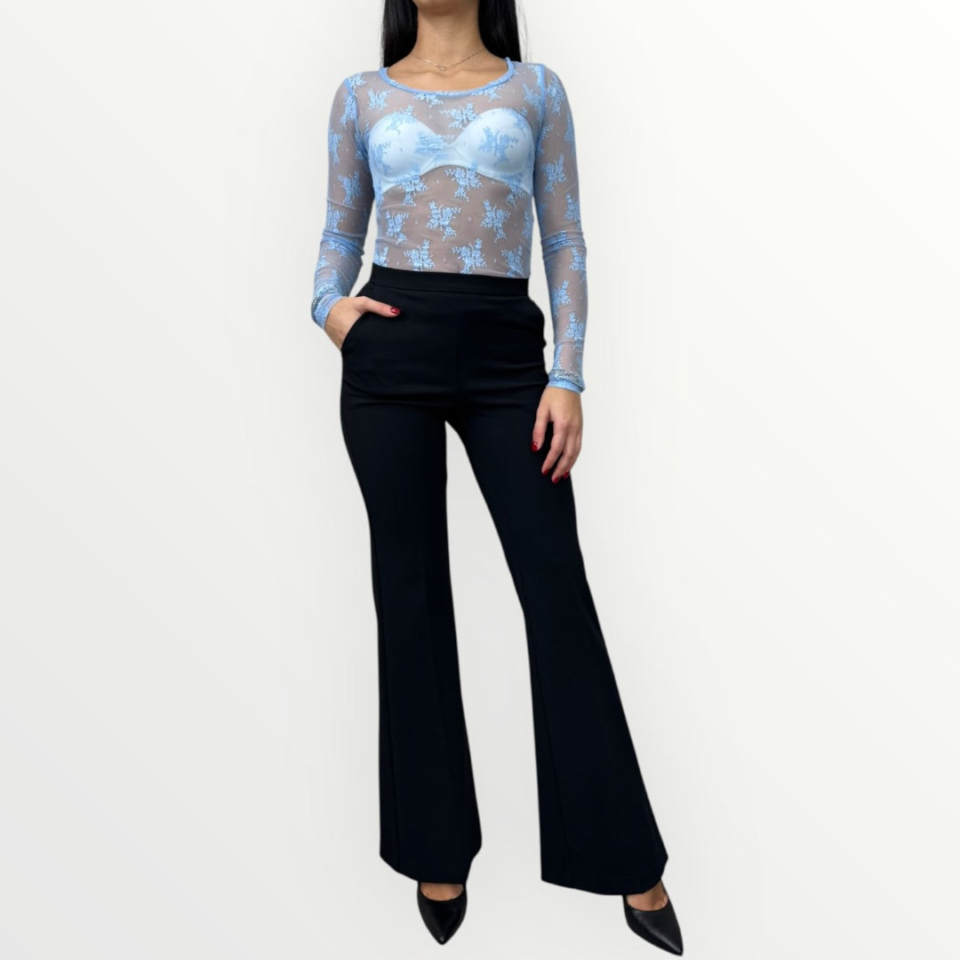 IMPERIAL - T-SHIRT A MANICA LUNGA IN PIZZO