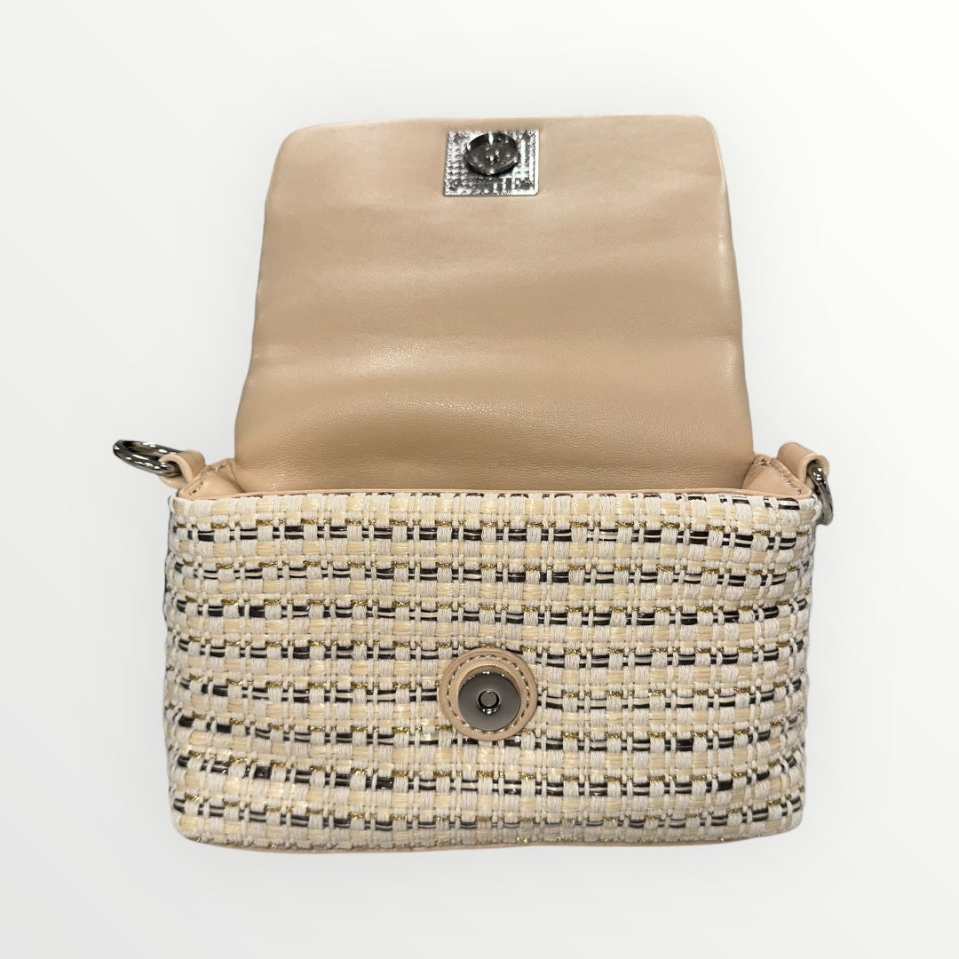 MIMI' MUA' - BORSA IN TWEED CON TRACCOLA