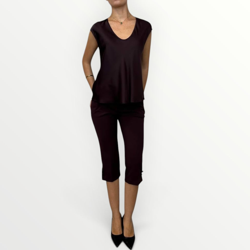 IMPERIAL - TOP IN RASO SMANICATO