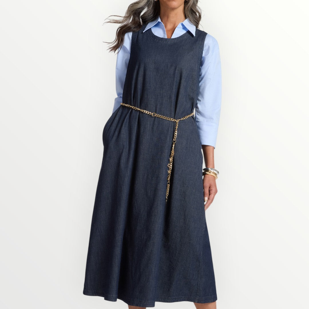 ELENA MIRO' - ABITO A CANOTTA IN DENIM