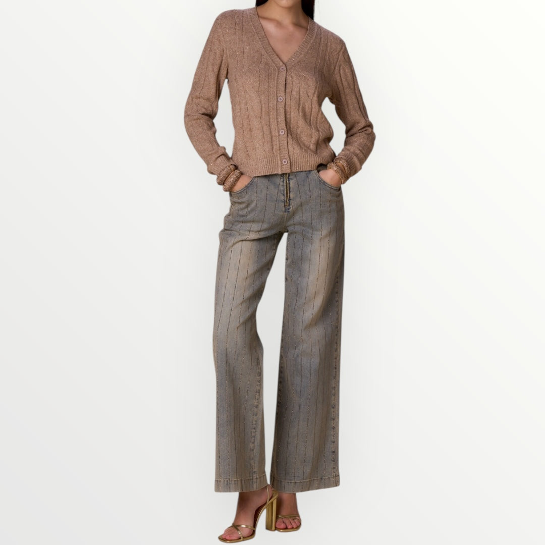 NO SECRETS - CARDIGAN TRECCE LUREX