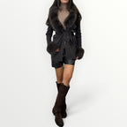 NO SECRETS - CARDIGAN CON INSERTI IN ECO-PELLICCIA
