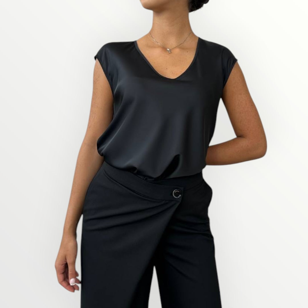 IMPERIAL - TOP IN RASO SMANICATO
