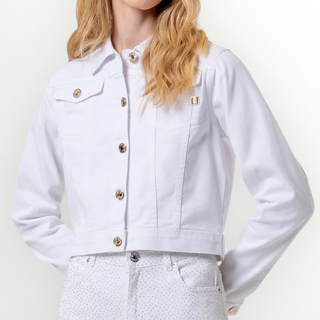 FRACOMINA - GIACCA DENIM REGULAR CON BOTTONI