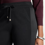 ELENA MIRO' - PANTALONE A PALAZZO IN MAGLIA CON COULISSE