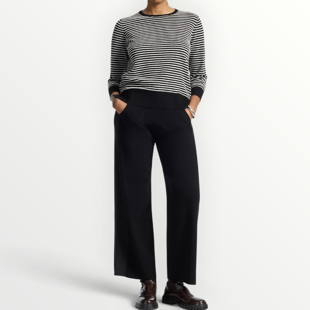 ELENA MIRO' - PANTALONE A PALAZZO IN MAGLIA CON COULISSE