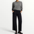 ELENA MIRO' - PANTALONE A PALAZZO IN MAGLIA CON COULISSE
