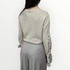 PHILIA LOFT - CARDIGAN CON RICAMI E MANICHE SCAMPANATE