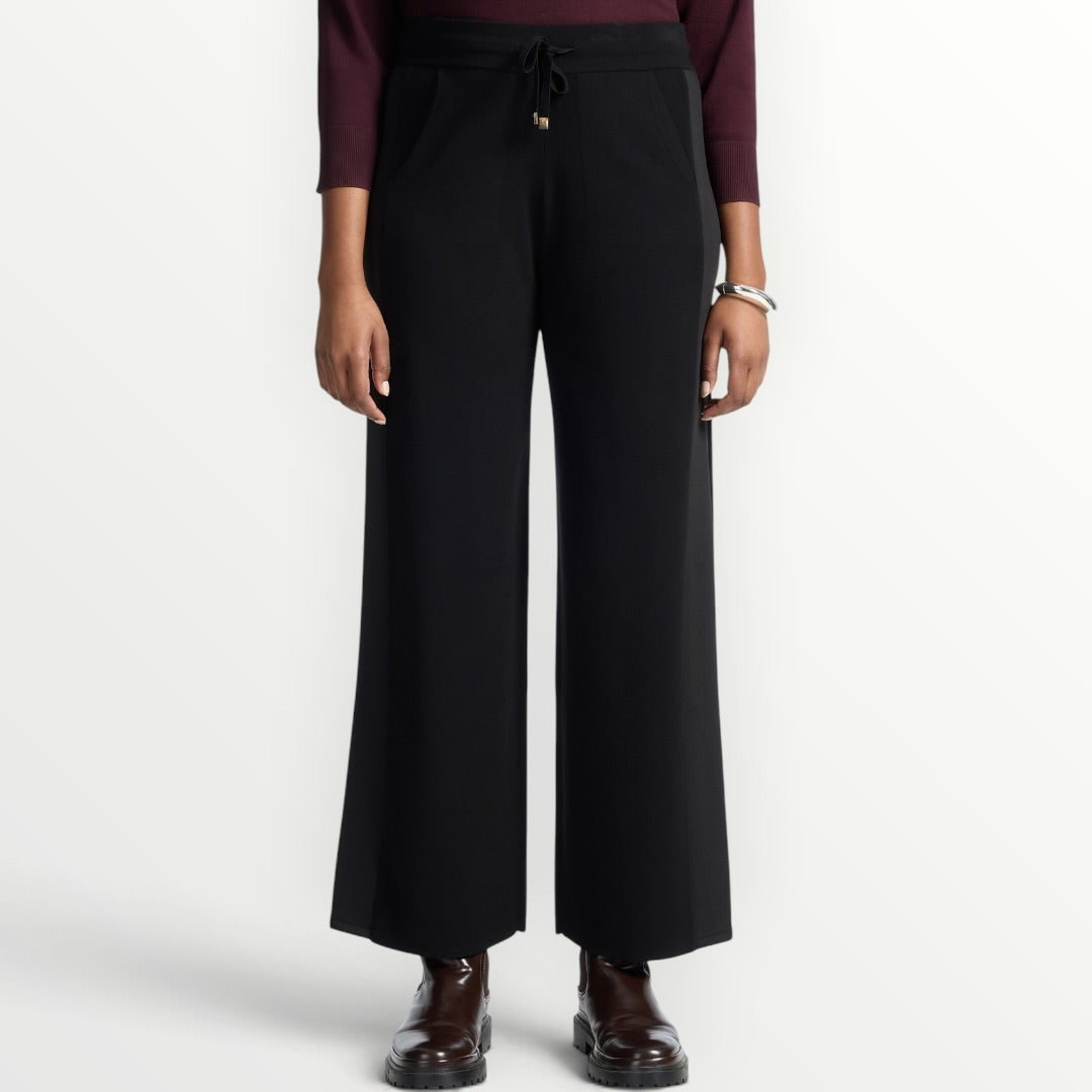ELENA MIRO' - PANTALONE A PALAZZO IN MAGLIA CON COULISSE