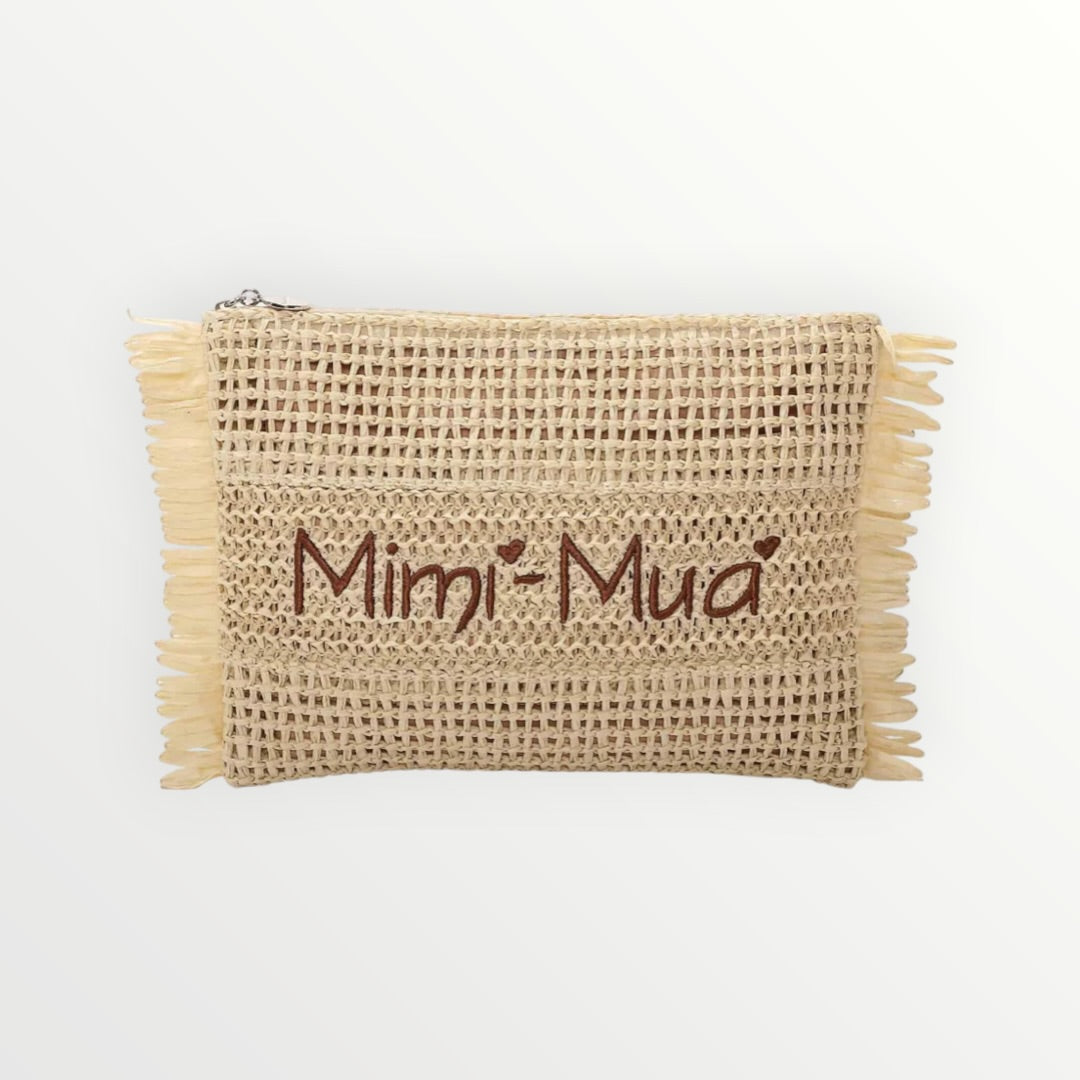 MIMI' MUA' - POCHETTE IN RAFIA CON FRANGE