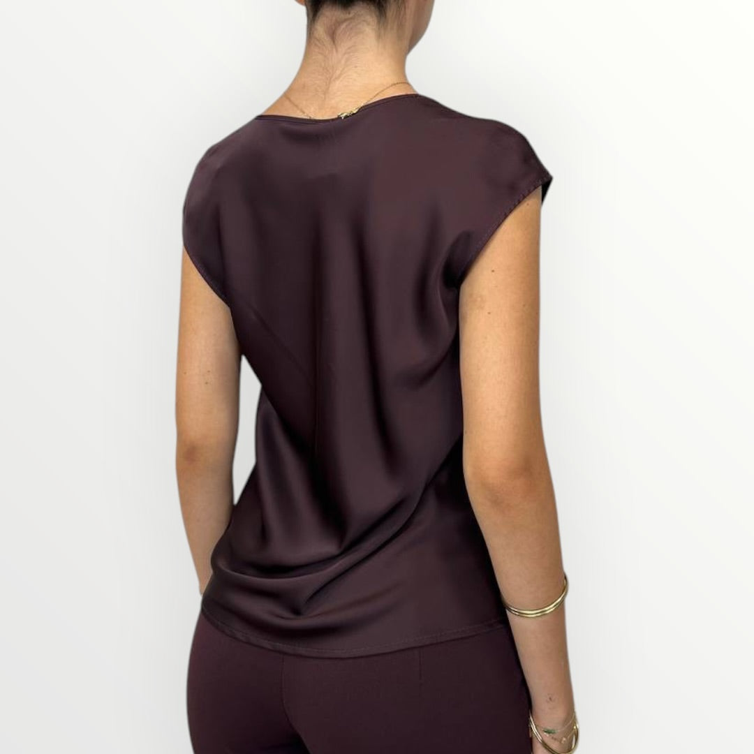 IMPERIAL - TOP IN RASO SMANICATO