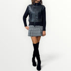 NO SECRETS - GIUBBINO CON INSERTI IN ECO-PELLE