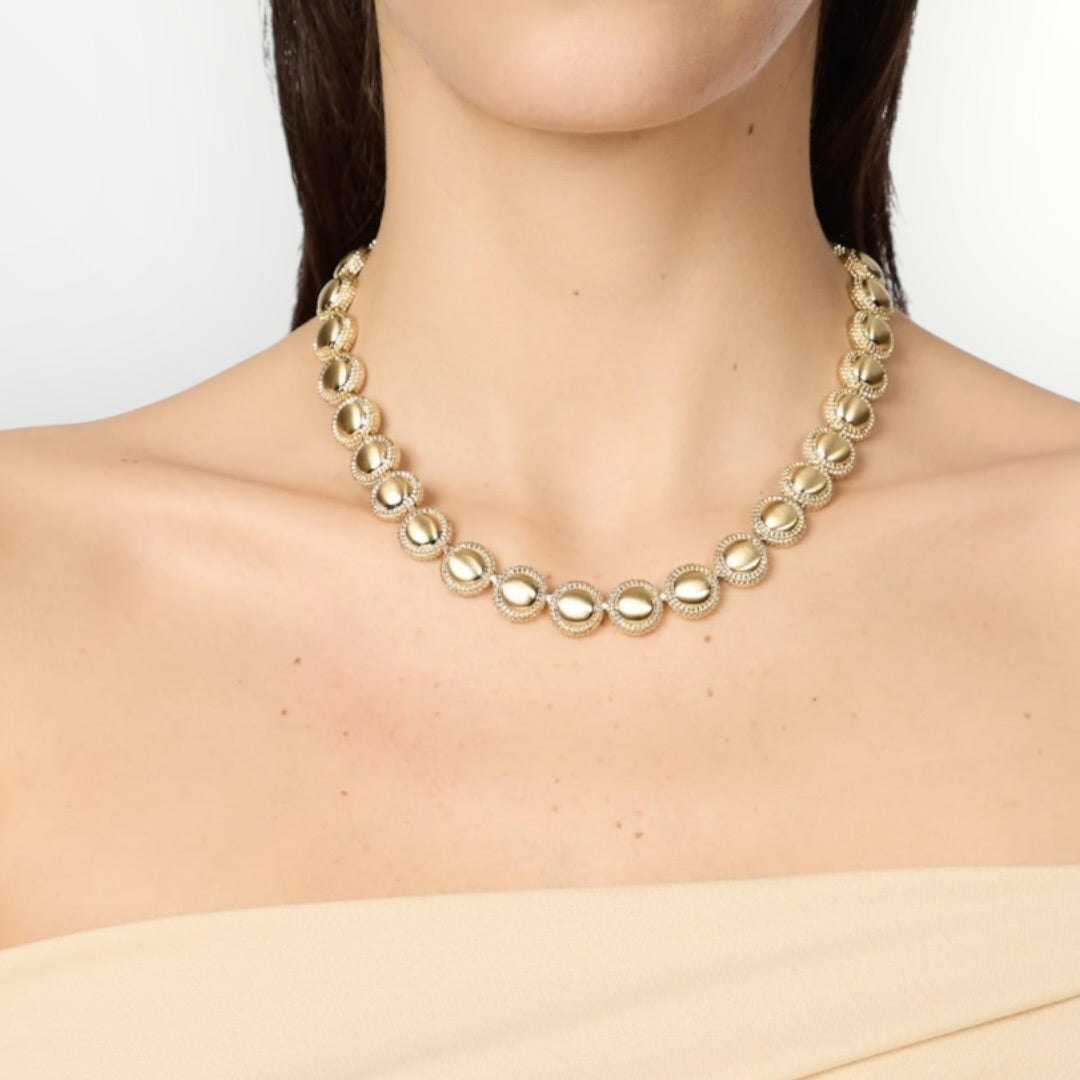 SODINI - COLLANA CORTA CON BOTTONE ZIGRINATO