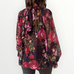 GUESS - CAMICIA A FIORI CON LACCETTO AL COLLO