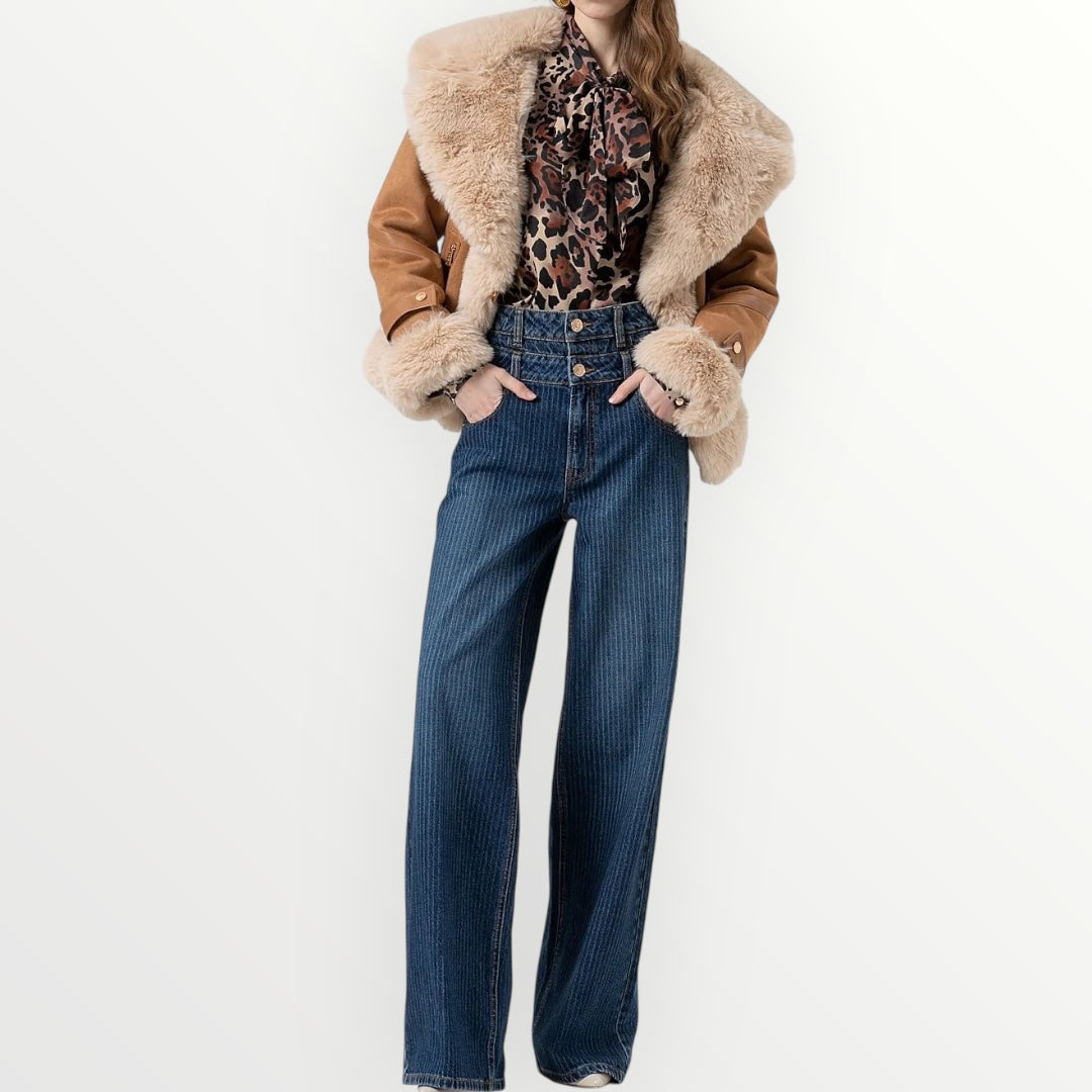 FRACOMINA - MONTONE CON INSERTI IN PELLICCIA