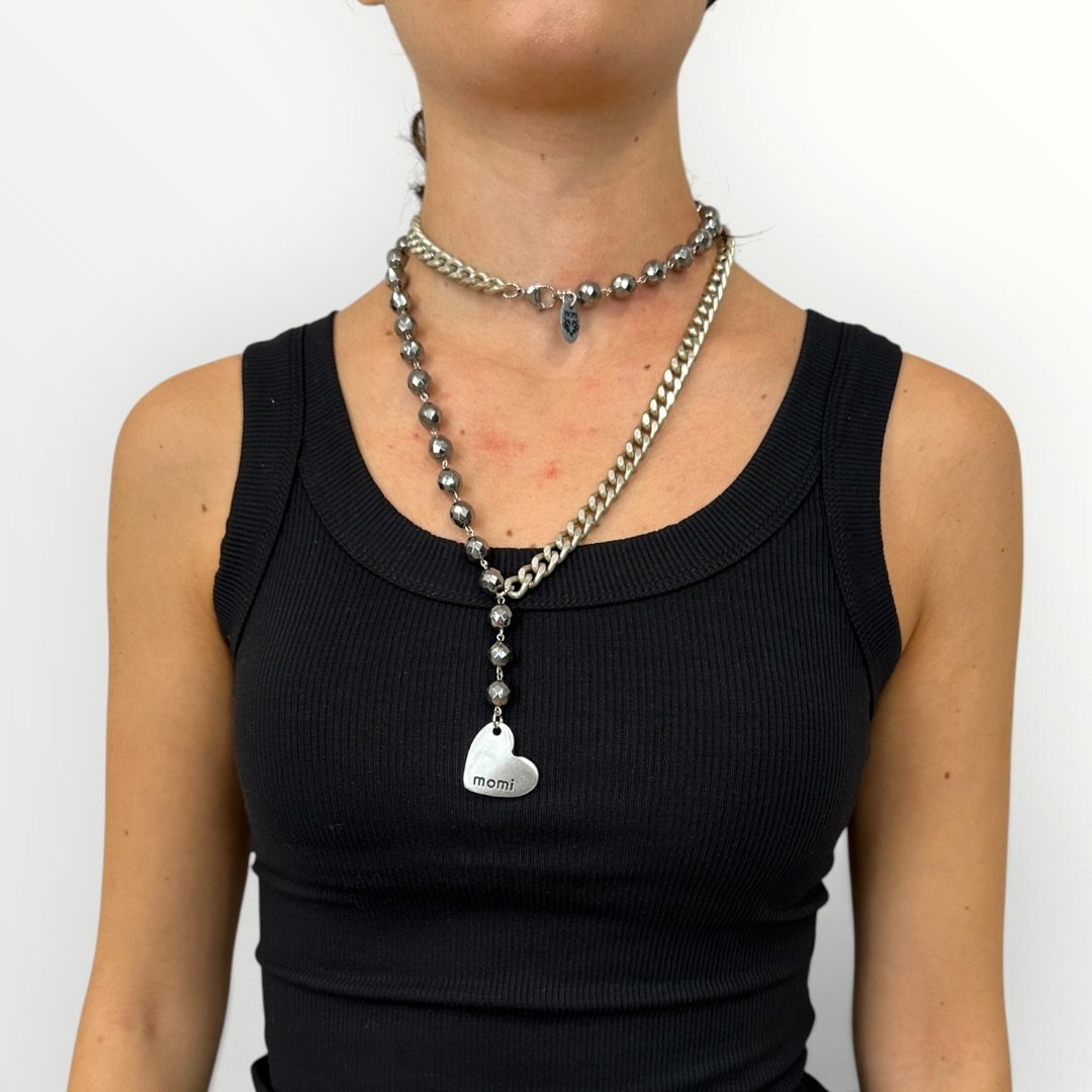 MOMI - FRANCESCA LUNGA CUORE ARGENTO