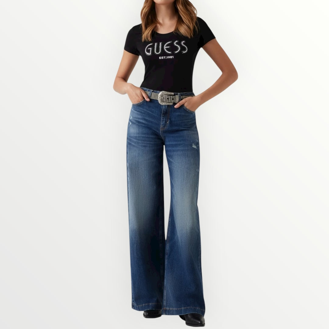 GUESS - T-SHIRT GIROCOLLO A MANICA CORTA