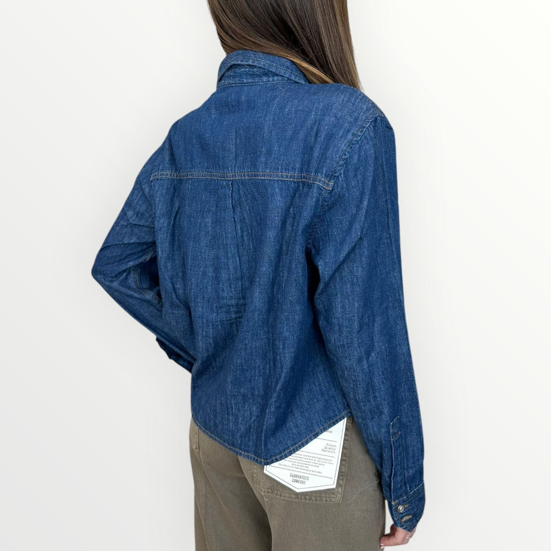GUESS - CAMICIA DI JEANS CON LOGO PICCOLO