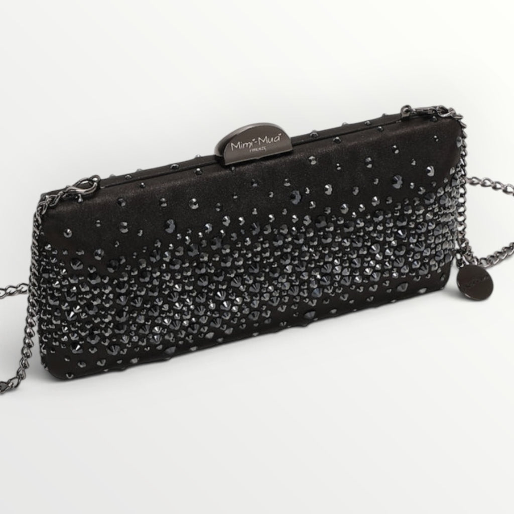 MIMI' MUA' - BORSA CLUTCH CON STRASS SPARSI