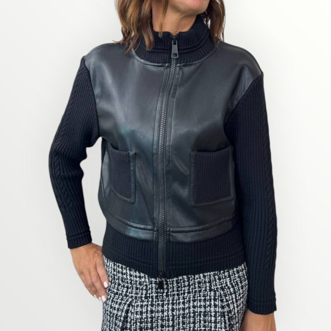 NO SECRETS - GIUBBINO CON INSERTI IN ECO-PELLE