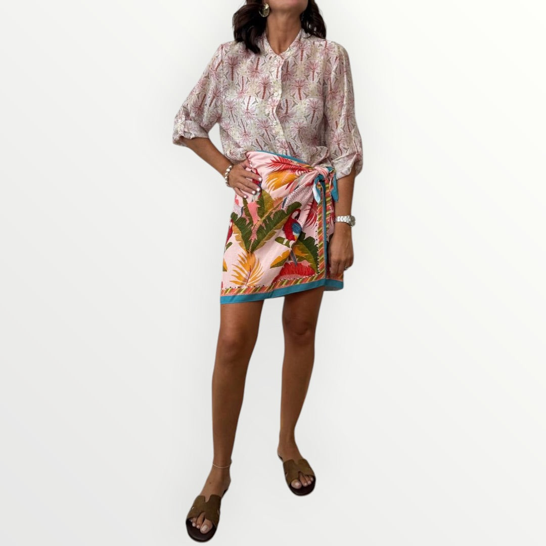 HAVEONE - CAMICIA ALLA COREANA CON PALME