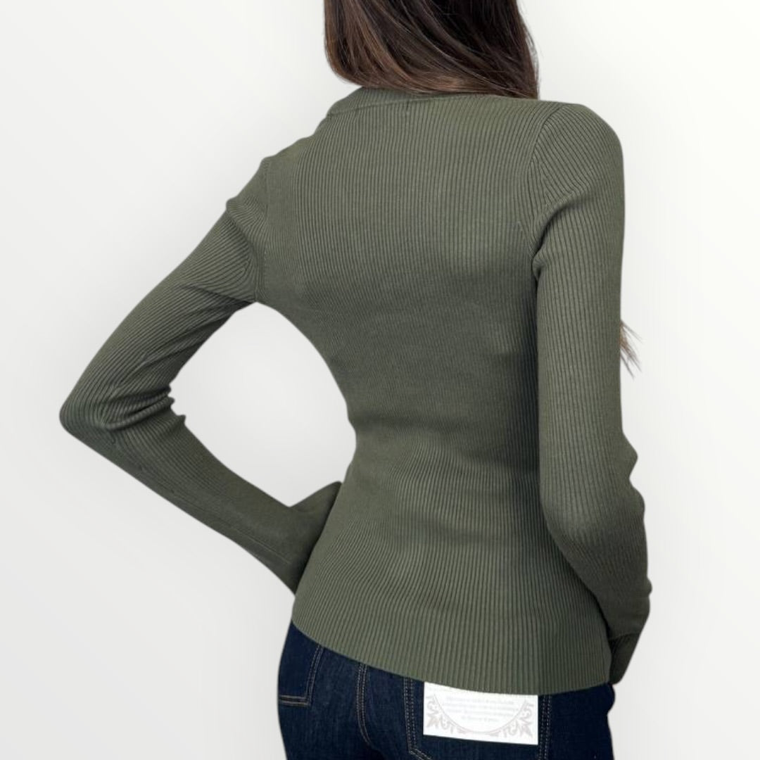 GUESS - CARDIGAN A COSTINA CON BOTTONI GIOIELLO
