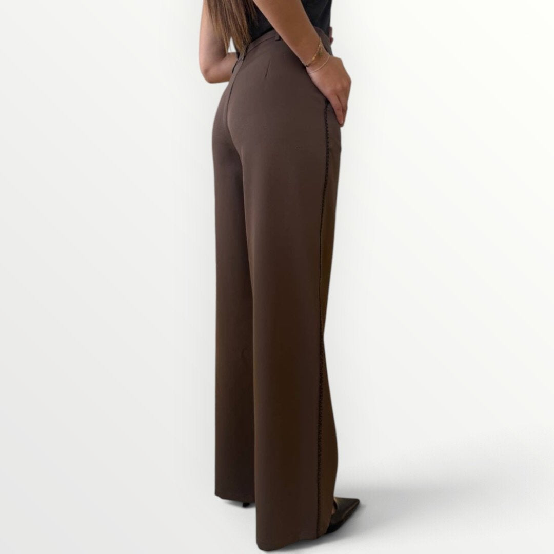 FRACOMINA - PANTALONE CON PASSAMANERIA A CONTRASTO