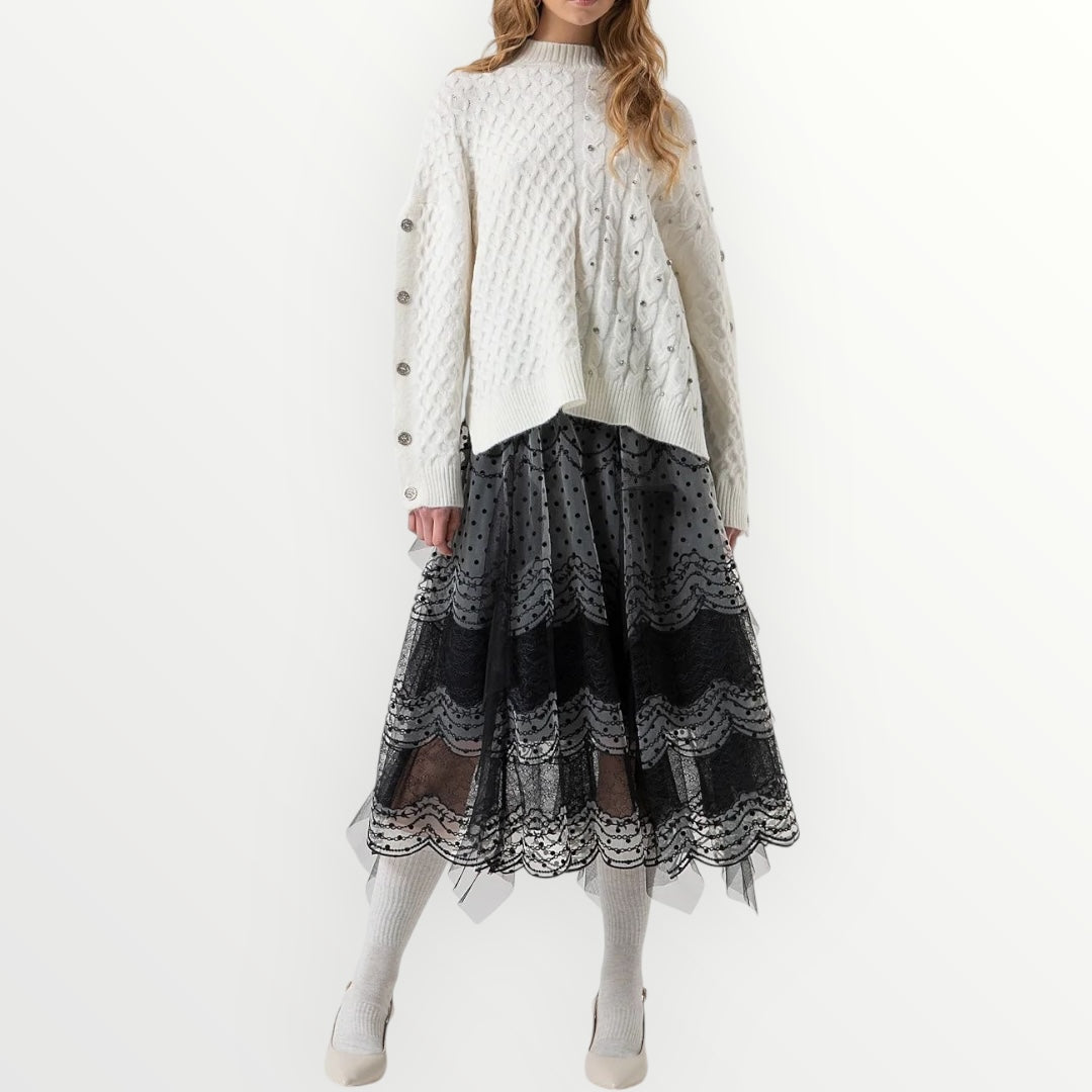 FRACOMINA - MAGLIA OVER CON PUNTO TRECCIA