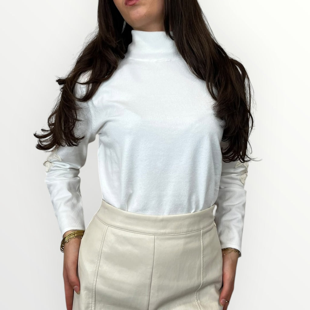 NO SECRETS - MAGLIA DOLCEVITA CON RICAMI