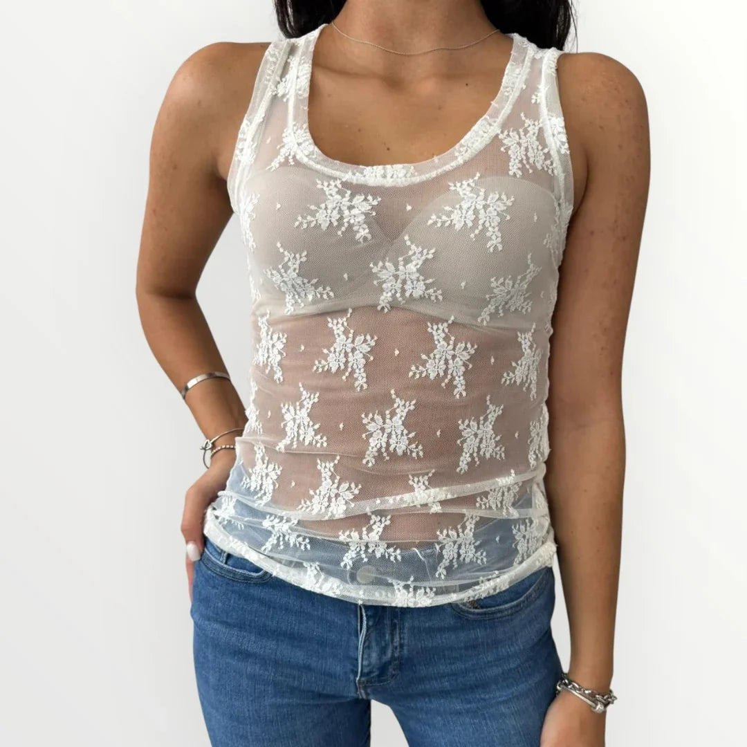 IMPERIAL - CANOTTA IN PIZZO TRASPARENTE