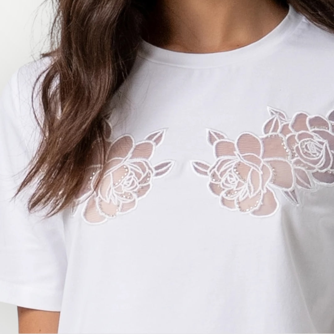 FRACOMINA - T-SHIRT CON RICAMI