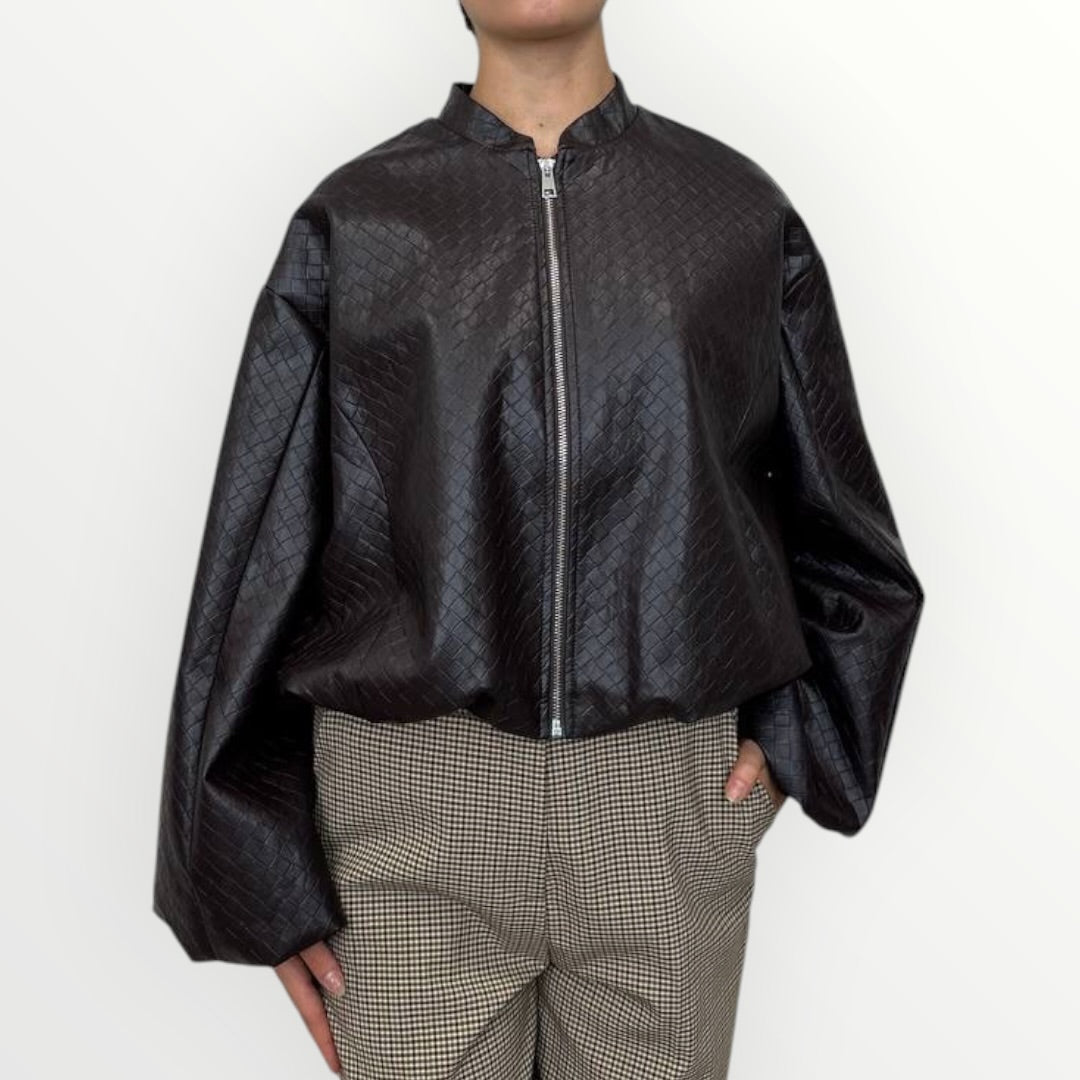 IMPERIAL - BOMBER IN ECO-PELLE INTRECCIATO