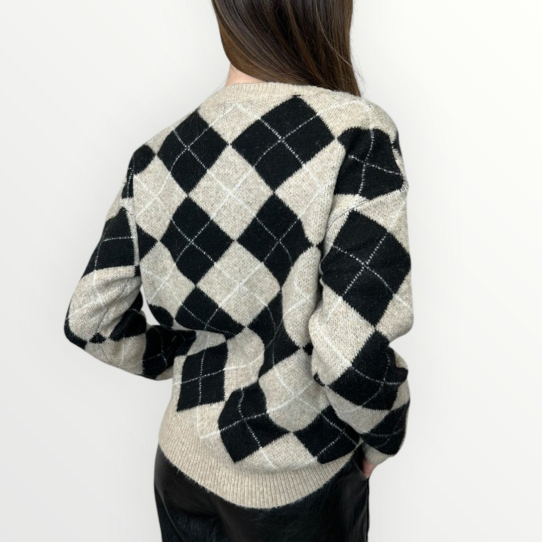 AYFEE - MAGLIA GIROCOLLO A ROMBI