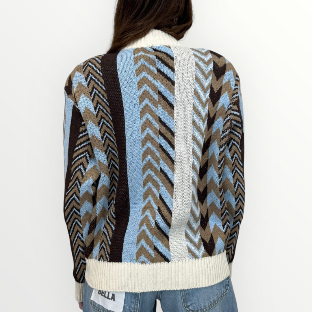HAVEONE - CARDIGAN MOTIVO GEOMETRICO