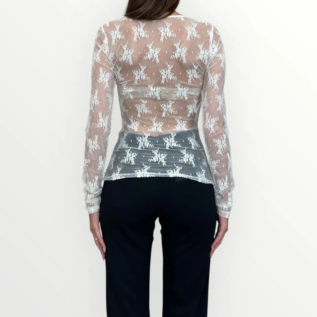 IMPERIAL - T-SHIRT A MANICA LUNGA IN PIZZO