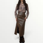 NO SECRETS - GONNA IN ECO-PELLE CON SPACCO