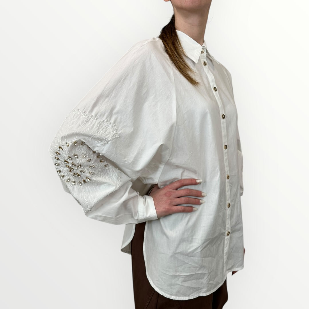 FRACOMINA - CAMICIA CON APPLICAZIONI SULLE MANICHE