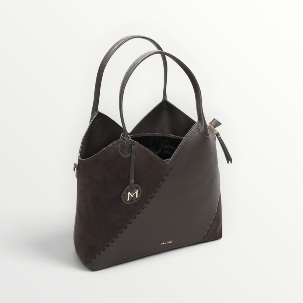 MIMI' MUA' - BORSA PATCH EFFETTO CAMOSCIO