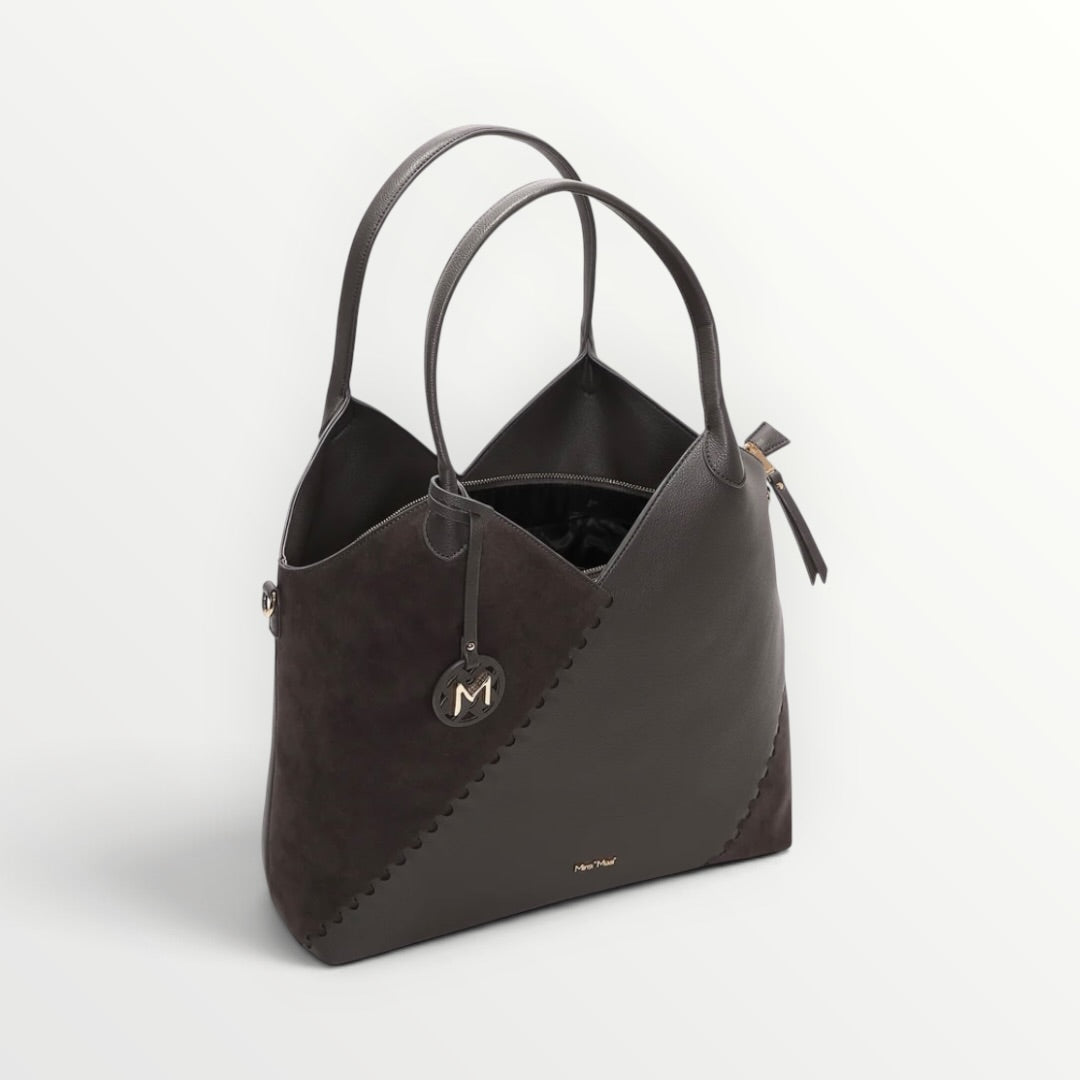 MIMI' MUA' - BORSA PATCH EFFETTO CAMOSCIO