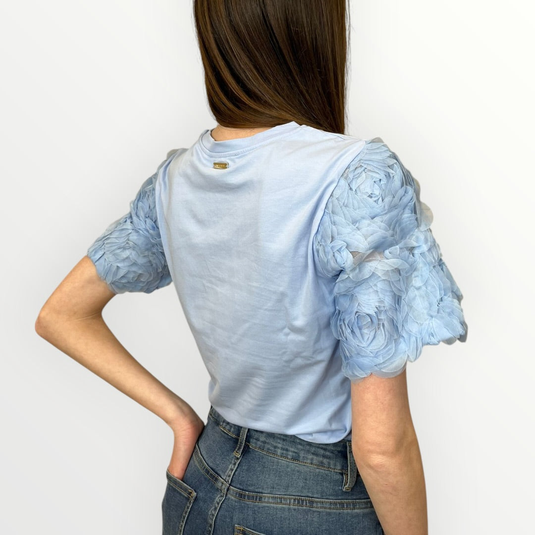 NO SECRETS - T-SHIRT CON MAICHE DI VOILE