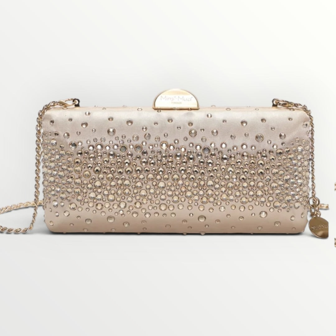 MIMI' MUA' - BORSA CLUTCH CON STRASS SPARSI