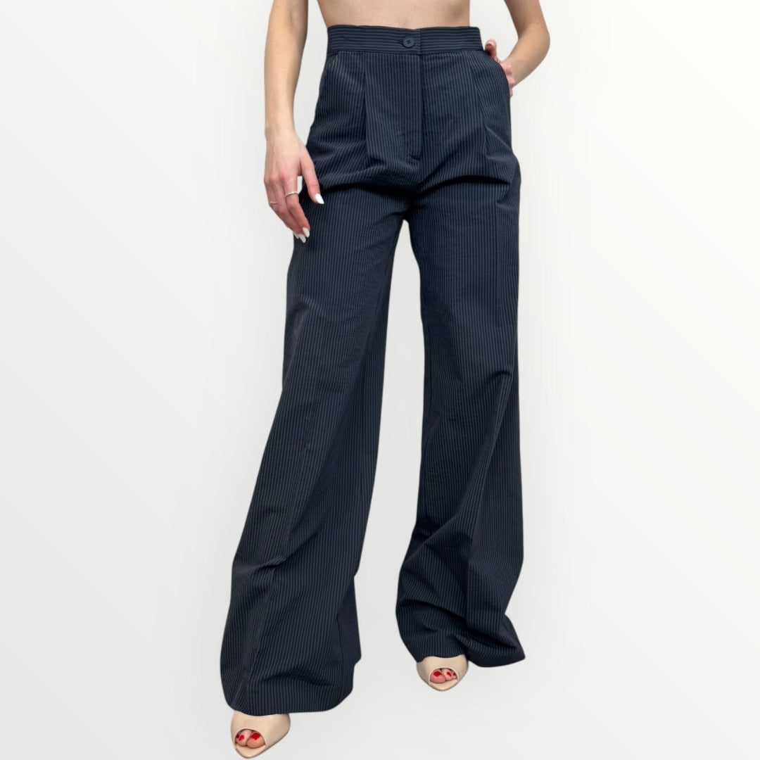 FERRONE - PANTALONE GESSATO A PALAZZO