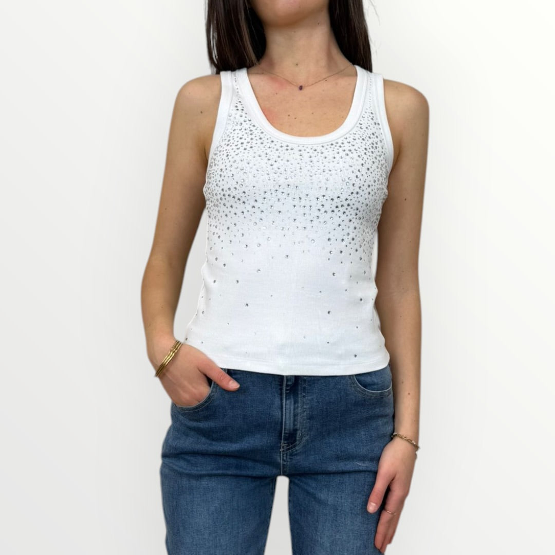 NO SECRETS - CANOTTA CON CASCATA DI BRILLANTINI