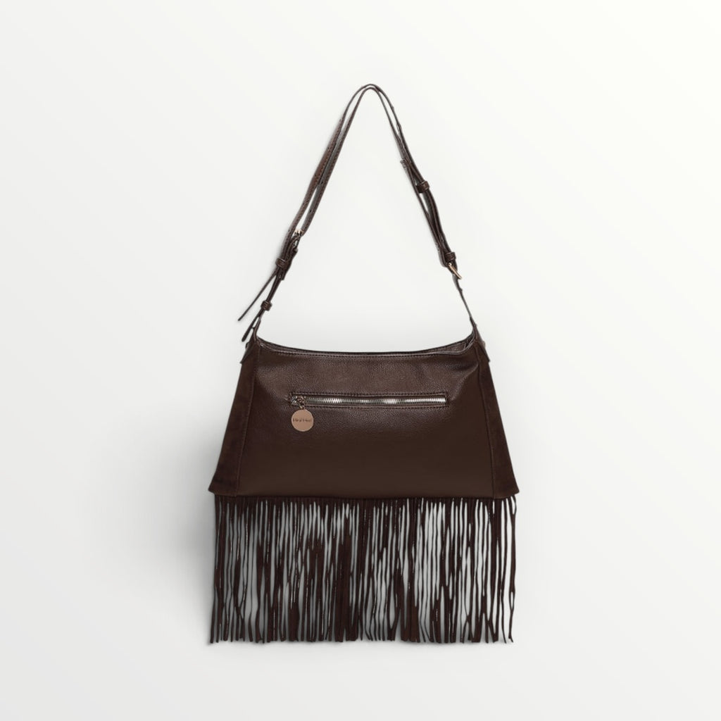 MIMI' MUA' - BORSA A TRACOLLA CON BORCHIE E FRANGE