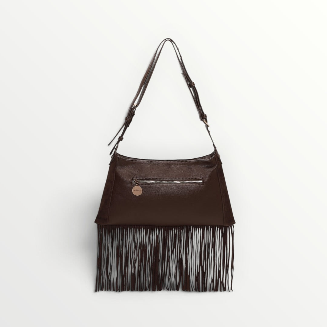 MIMI' MUA' - BORSA A TRACOLLA CON BORCHIE E FRANGE