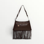MIMI' MUA' - BORSA A TRACOLLA CON BORCHIE E FRANGE