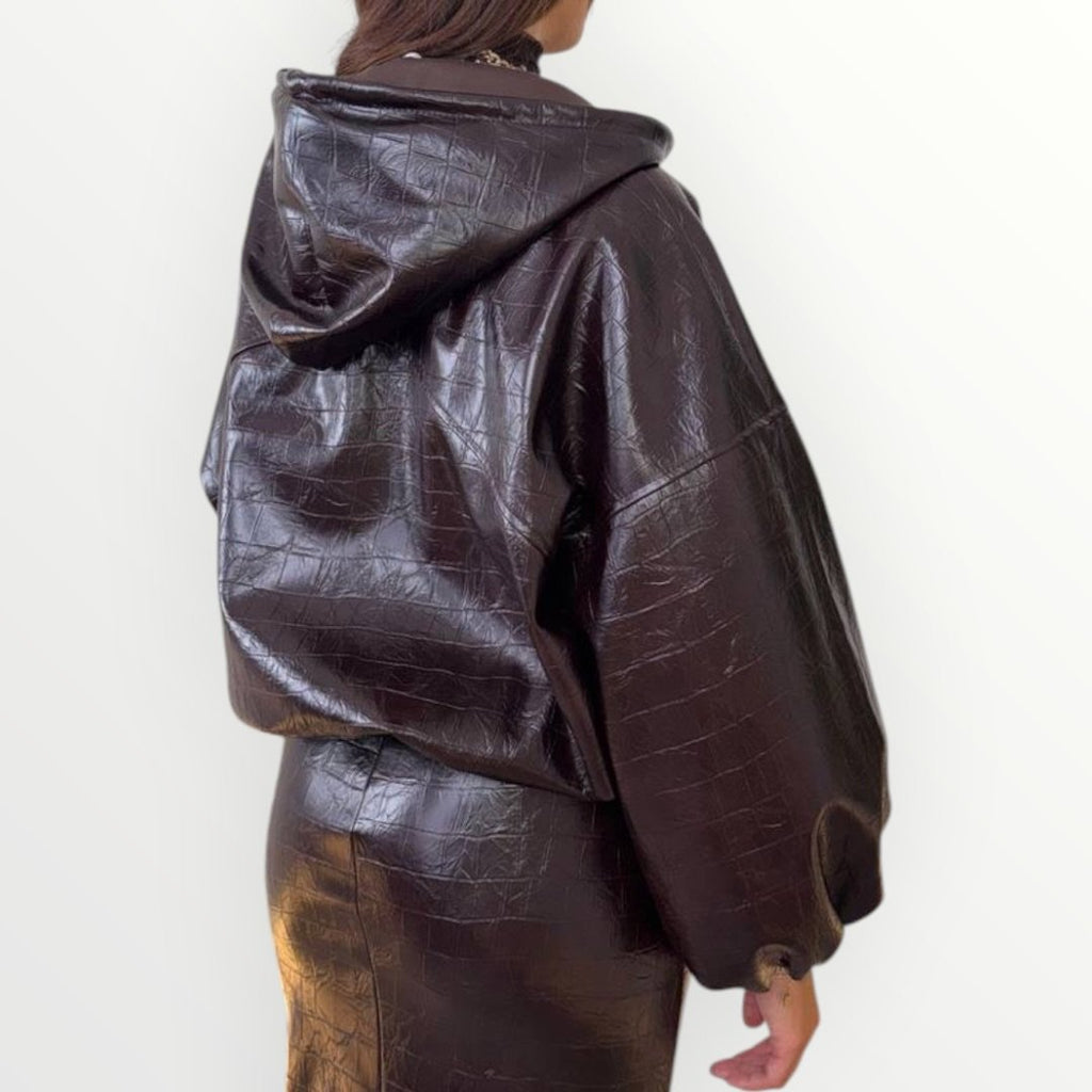 IMPERIAL - BOMBER IN ECO-PELLE EFFETTO COCCO