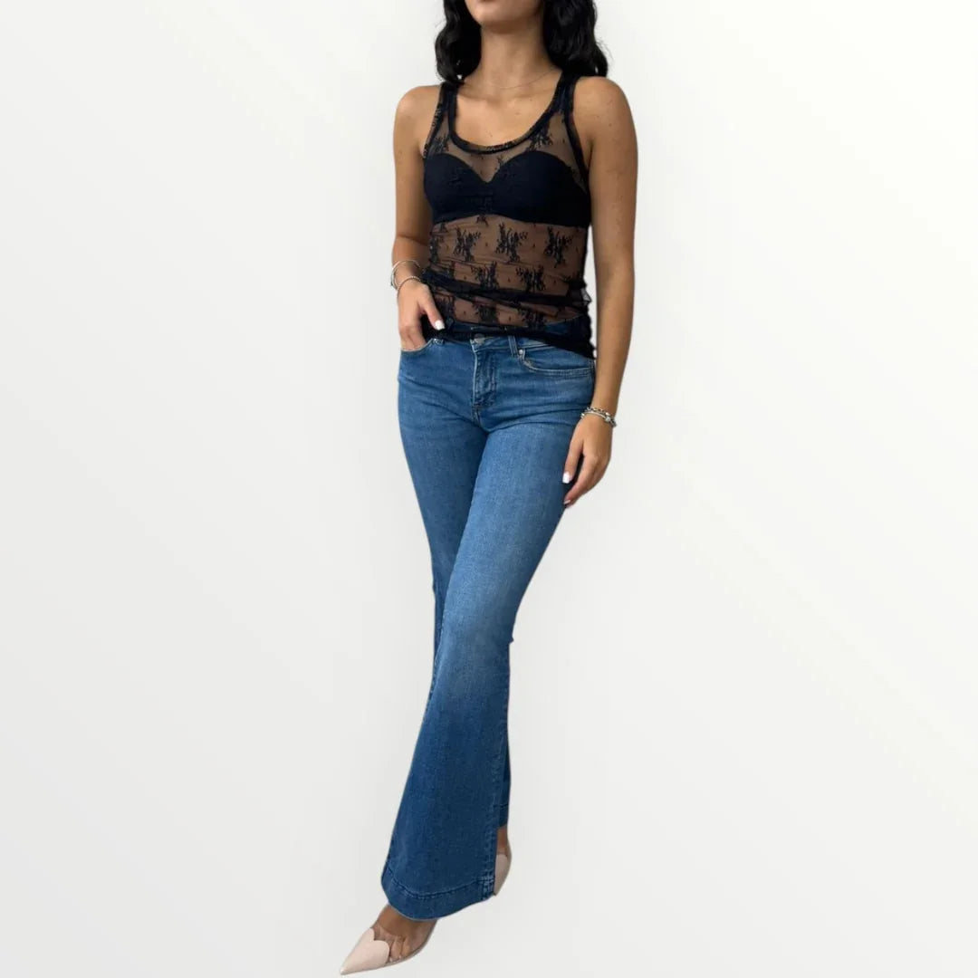 IMPERIAL - CANOTTA IN PIZZO TRASPARENTE